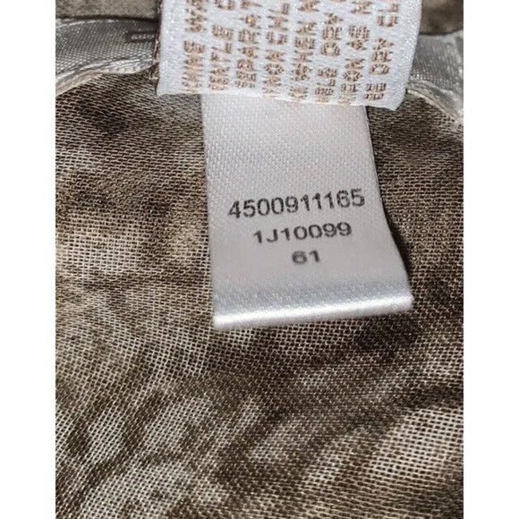 Chicos Sz 1 (MEDIUM) Reptile Croc Print Roll Tab Sleeve Chiffon Blouse Tunic EUC - Picture 11 of 11